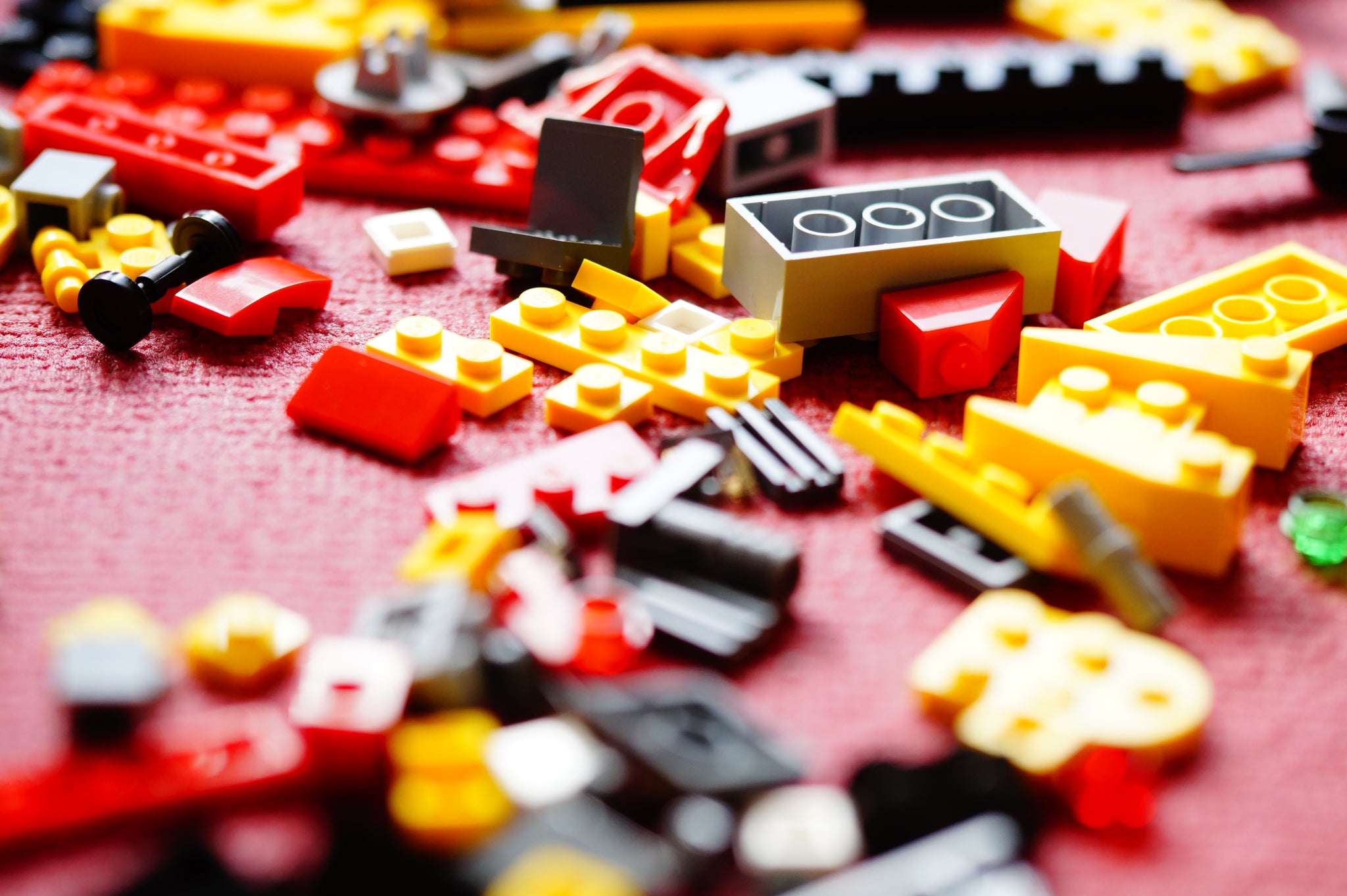 Red Lego Brick Close Up Stock Photo - Download Image Now - Lego