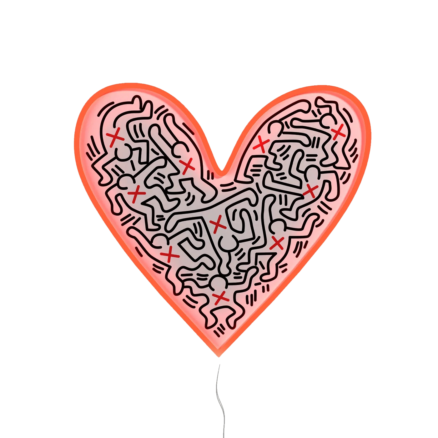 Keith Haring Neon Heart by Yellowpop